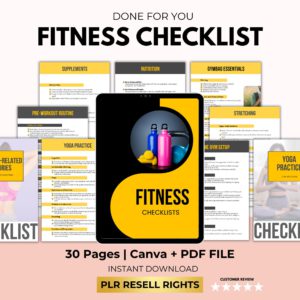 High-Quality Printable Fitness Checklist with PLR & Resell Rights