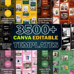 3500+ Premium Canva Editable Social Media Templates Mega Bundle