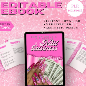 Nail Business PLR eBook Done-For-You Canva Template for Passive Income & Resale